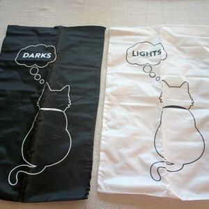 Richards Homeware Cat Laundry Bags Set - Black and White